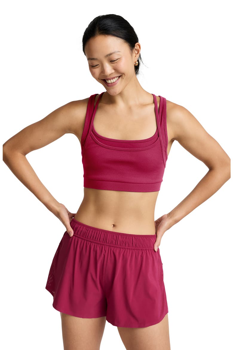 Seamless Moves Layered Sports Bra, Alternate, color, SANGRIA