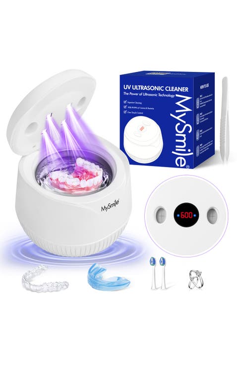 Ultrasonic Retainer Cleaner Machine, 200 mL, 45kHz with Digital Timer for Denture, Aligner, Braces, Mouth Guard, & Jewelry