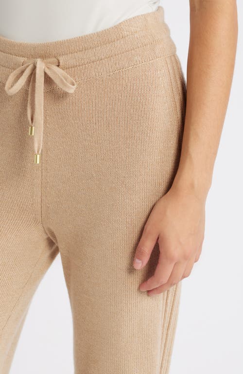 Anne Klein Rib Wide Leg Pants In Latte