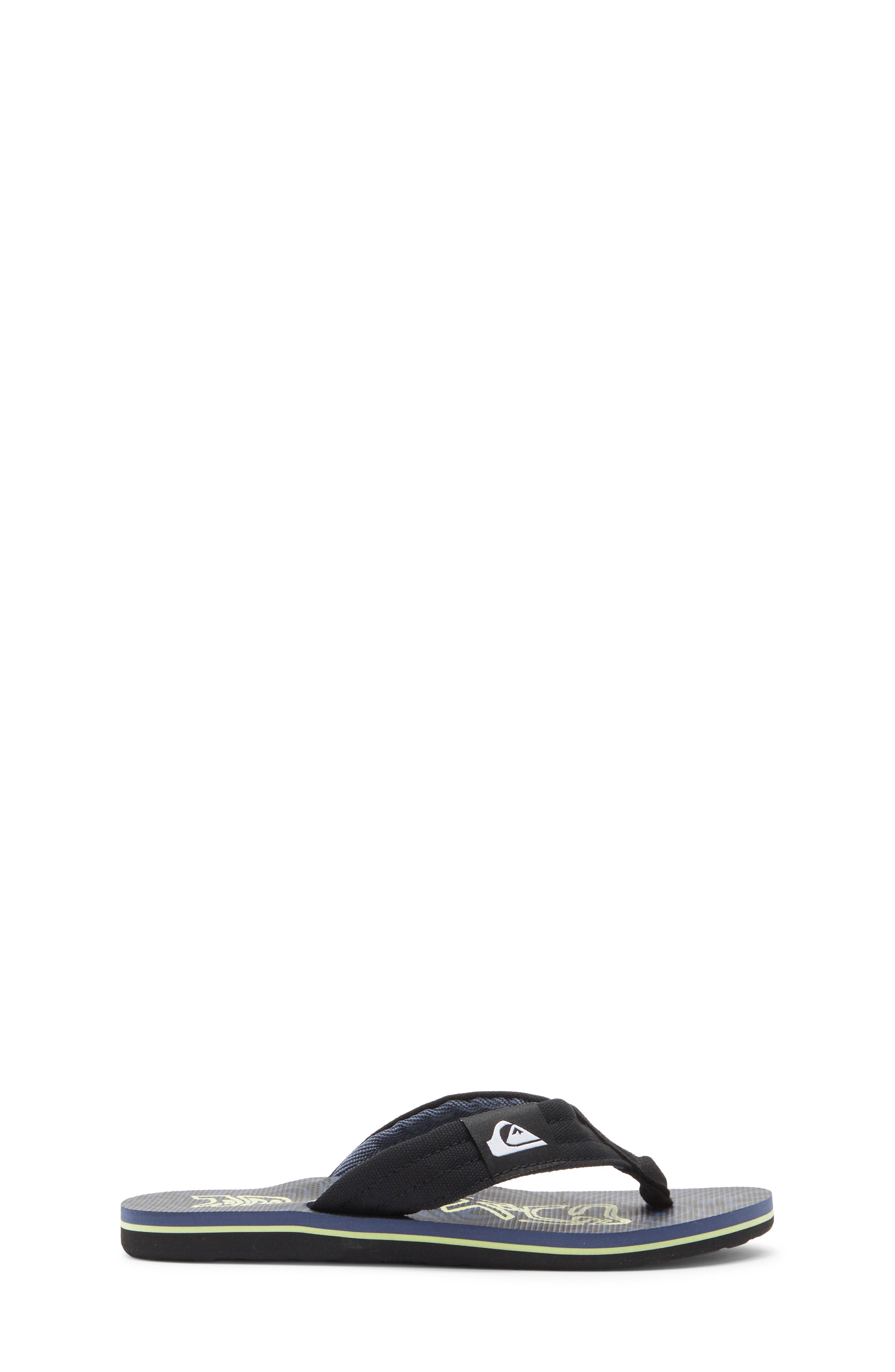 Quiksilver Kids' Molokai Layback II Flip Flop, Alternate, color, Black/ Green/ Dark Blue