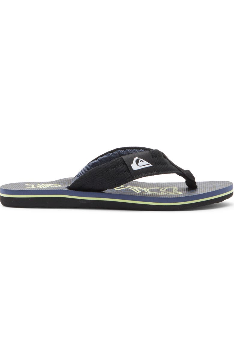 Quiksilver Kids' Molokai Layback II Flip Flop, Alternate, color, Black/ Green/ Dark Blue