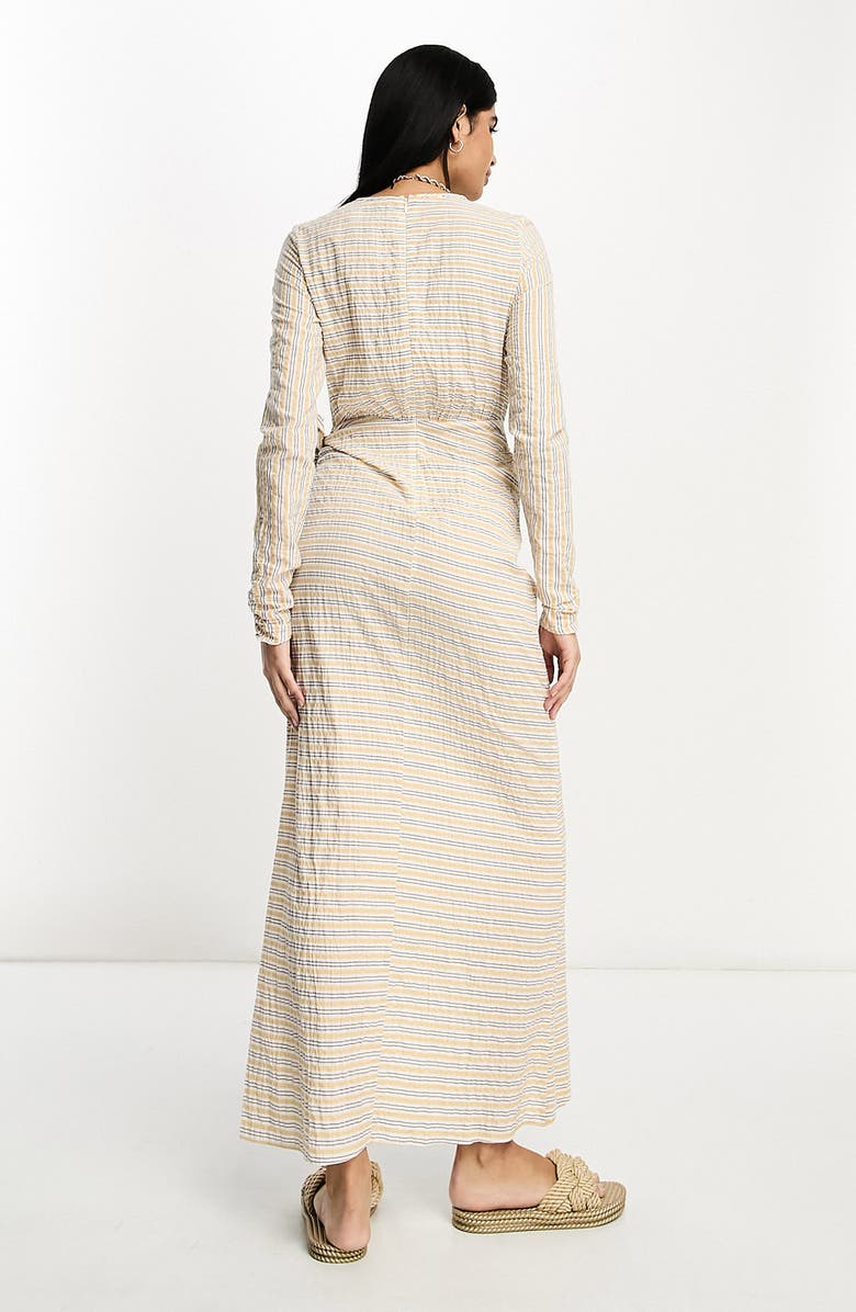 ASOS DESIGN Long Sleeve Stripe Maxi Dress, Alternate, color,
