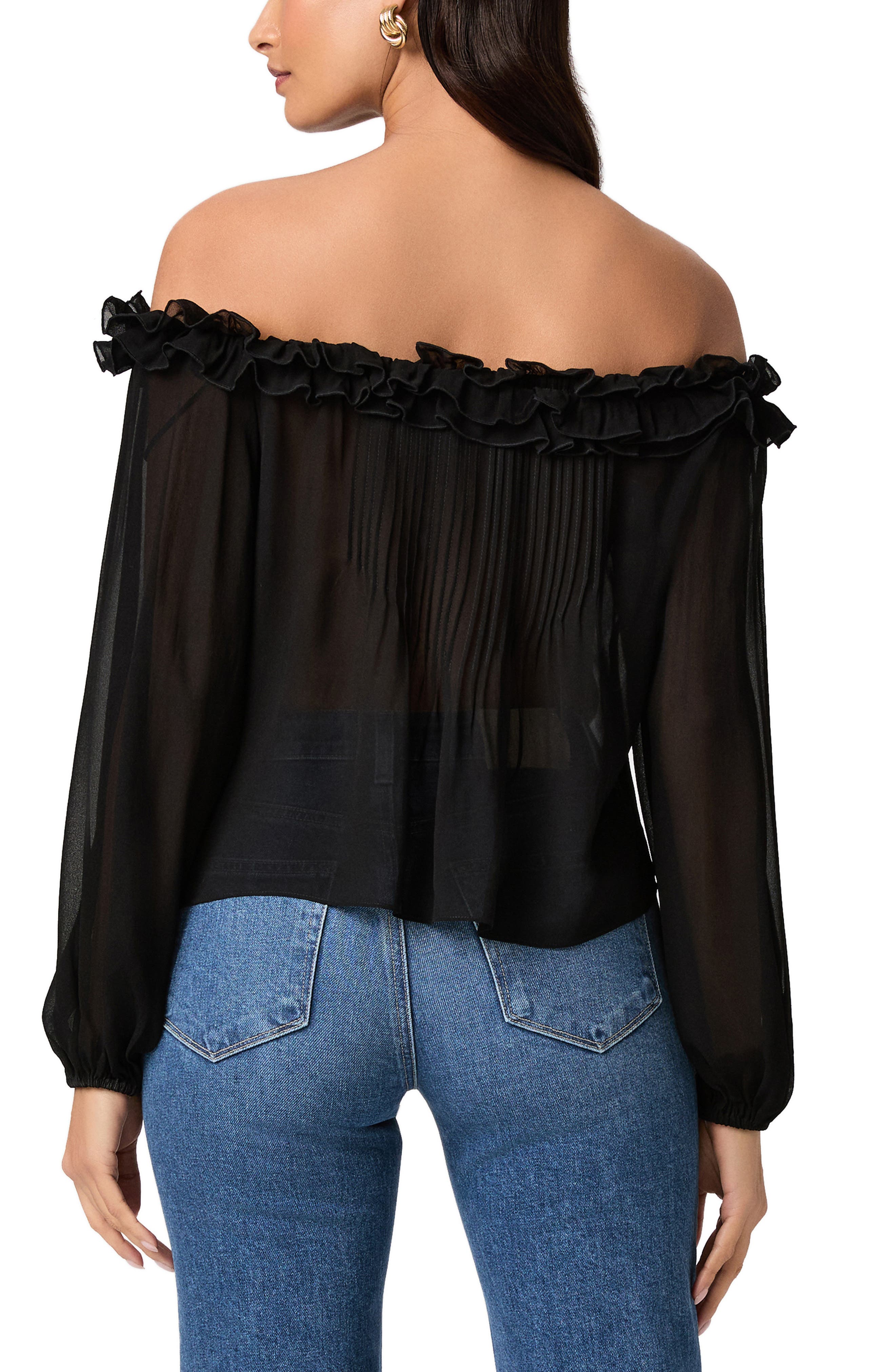Casey Off the Shoulder Silk Top - image 2