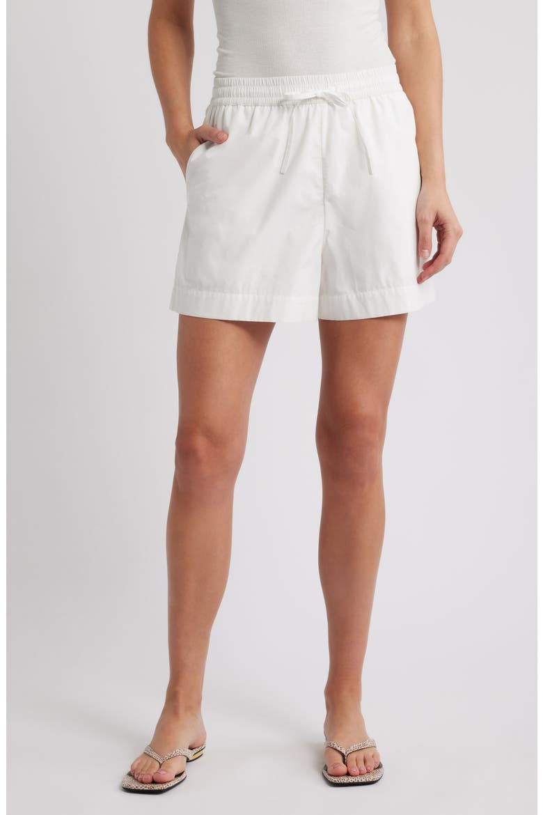Rhodes Cotton Poplin Drawstring Shorts, Main, color, 10-SUMMER WHITE