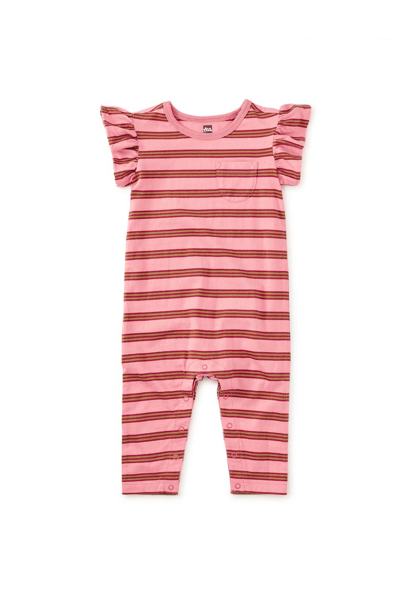Ruffle Sleeve Baby Romper, Main, color, Sachet Pink