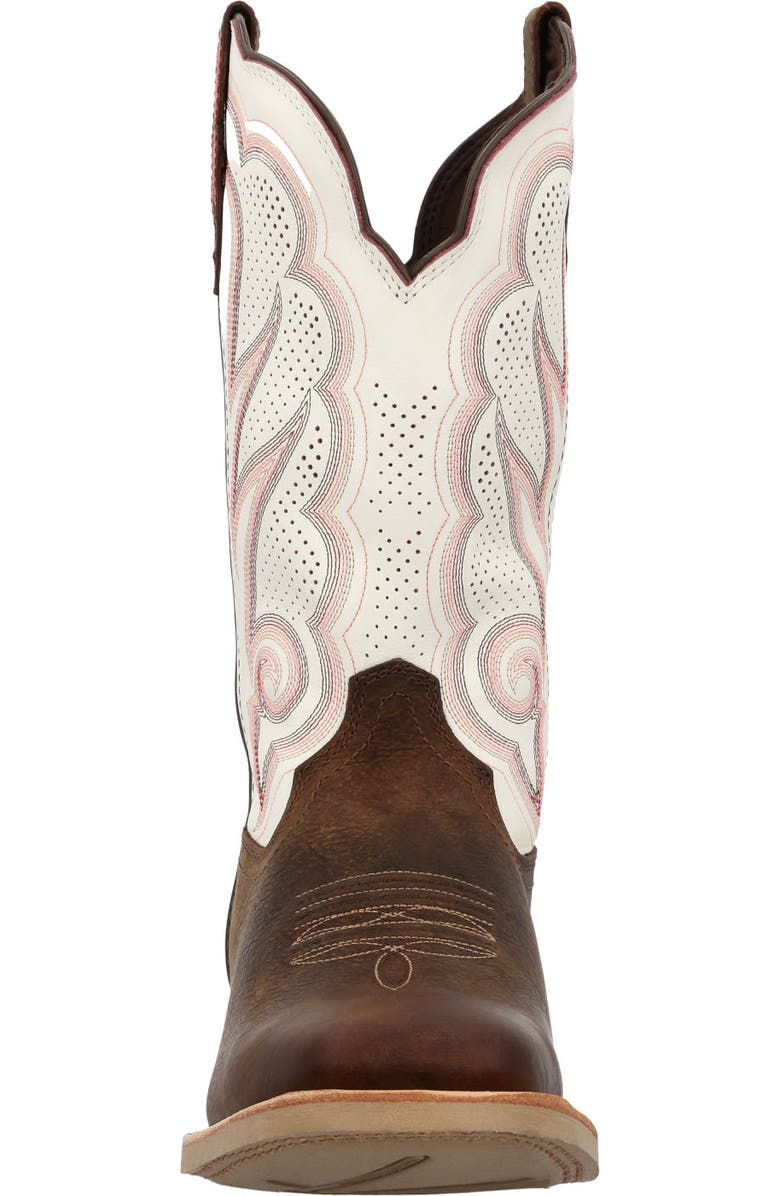 DURANGO Women's White Ventilated Western Boot, Alternate, color, Trail Brown And White