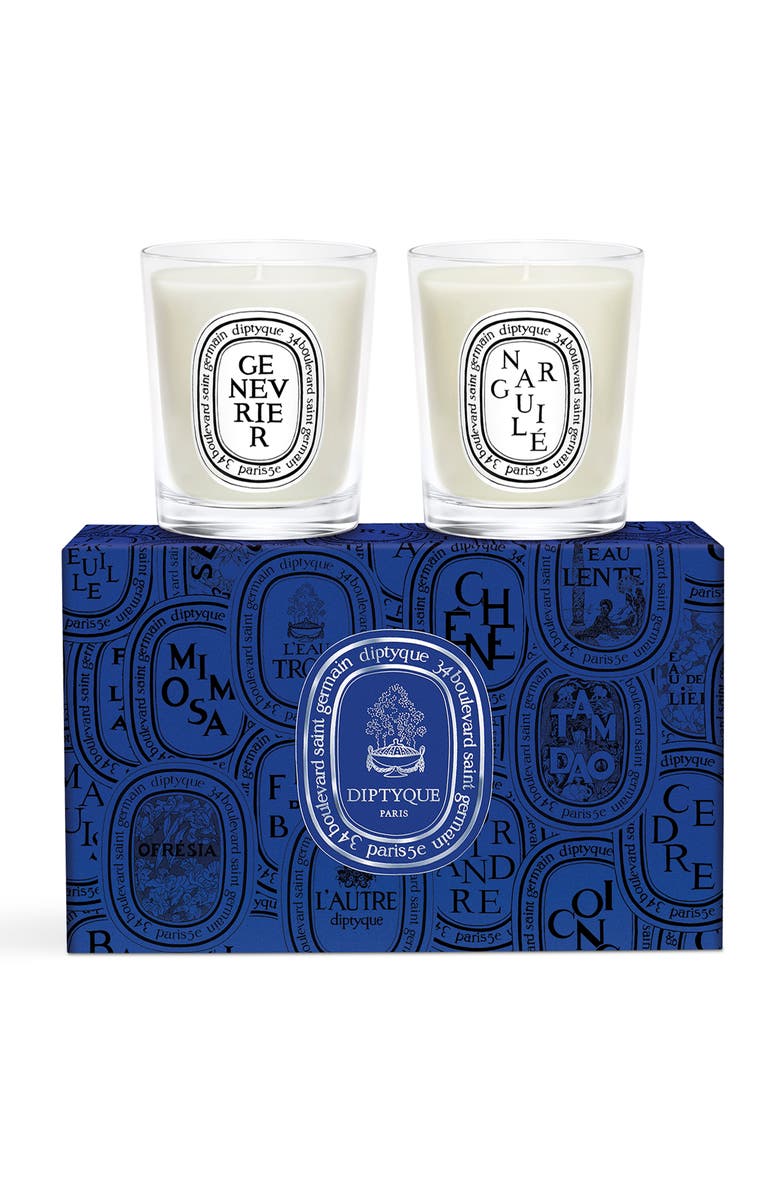 Diptyque Narguilé & Genévrier (Juniper) - Set of 2 Small Candles, Main, color, 