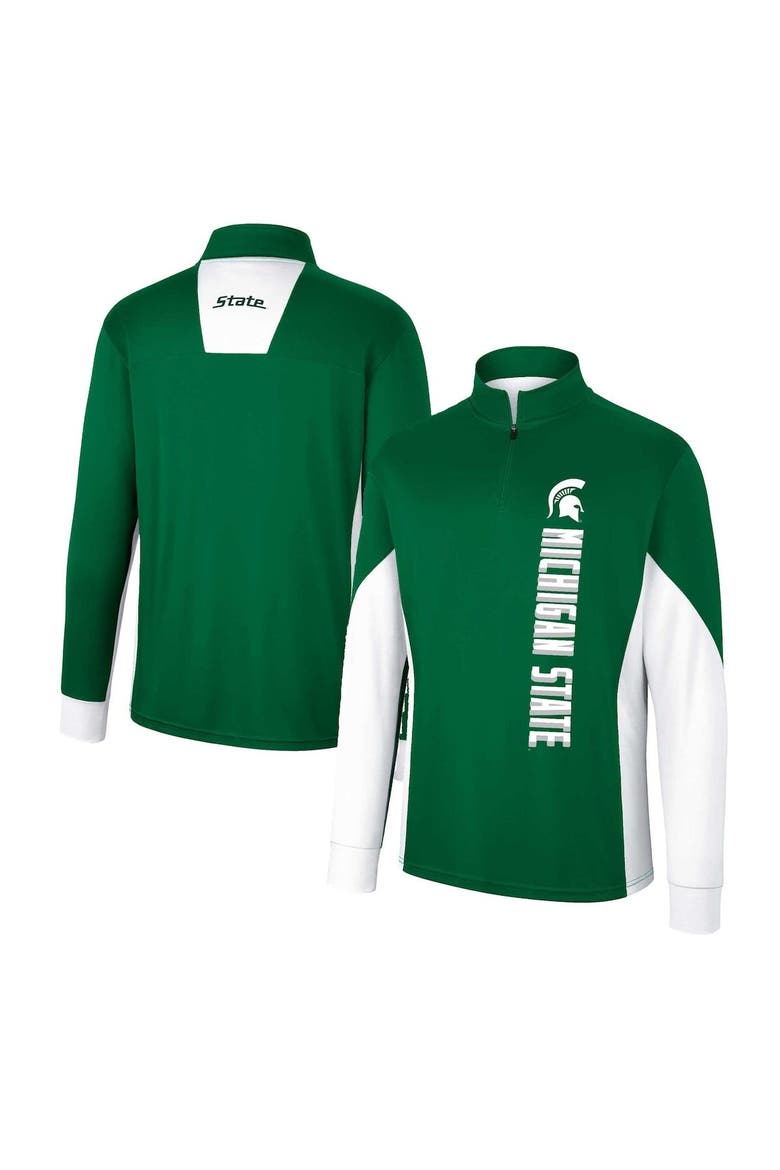Men's Colosseum Green Michigan State Spartans Bart Quarter-Zip Windshirt, Main, color, Green