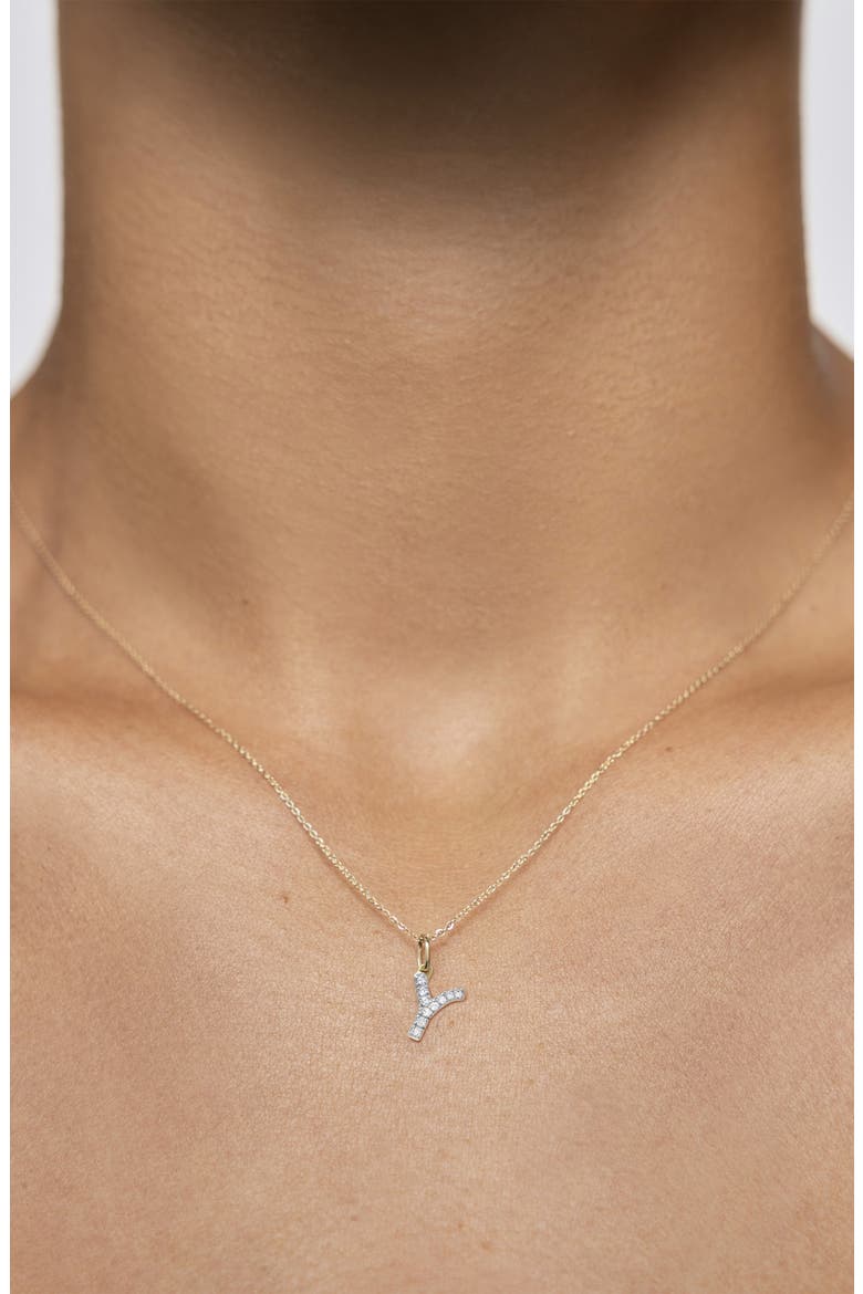 Lab Grown Diamond Initial Pendant Necklace, Alternate, color, 14K GOLD