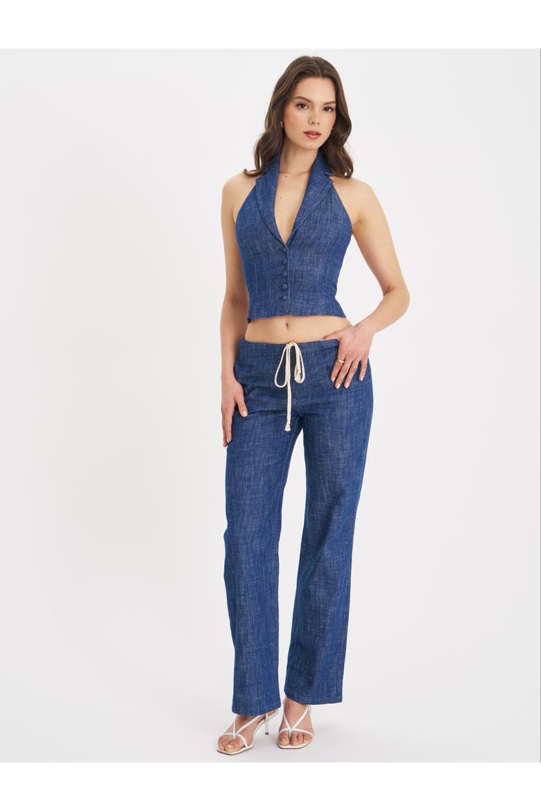 Raffaella Cotton Denim Straight Leg Pants, Alternate, color, Denim Blue