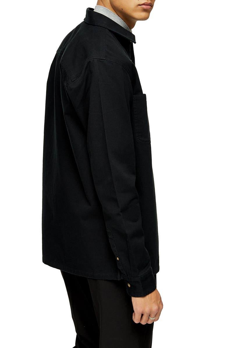 Topman Solid Twill Button-Up Shirt, Alternate, color, 