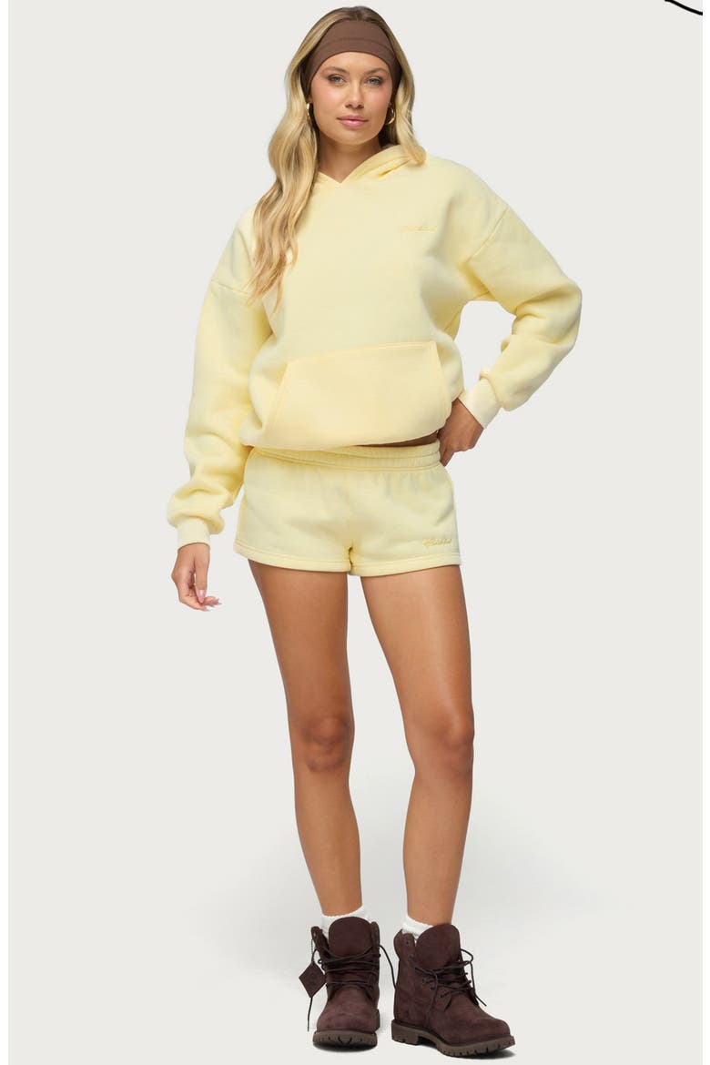 Basic Girl Low Rise Cotton Blend Sweat Shorts, Alternate, color, YELLOW