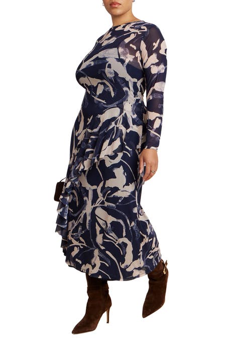 Asym Printed Midi Dress (Plus Available)