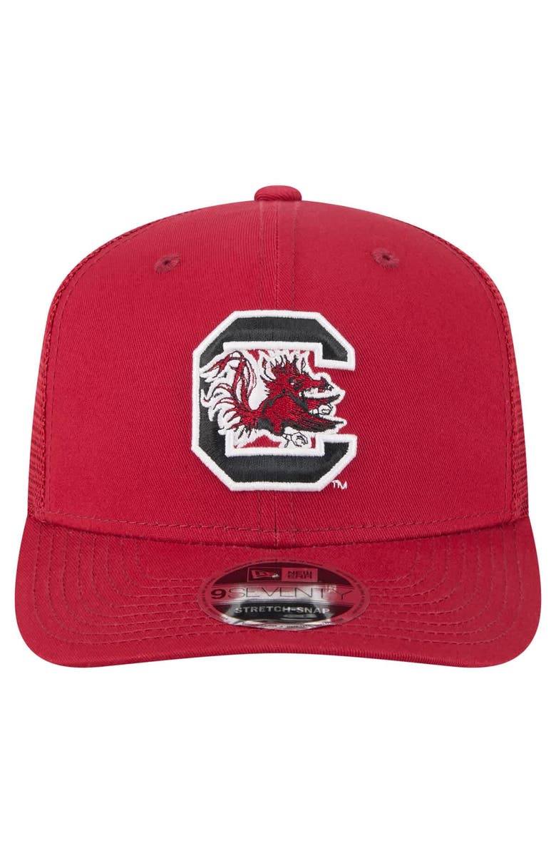 New Era Men's New Era Garnet South Carolina Gamecocks Primary 9SEVENTY Trucker Stretch-Snap Hat, Alternate, color, 