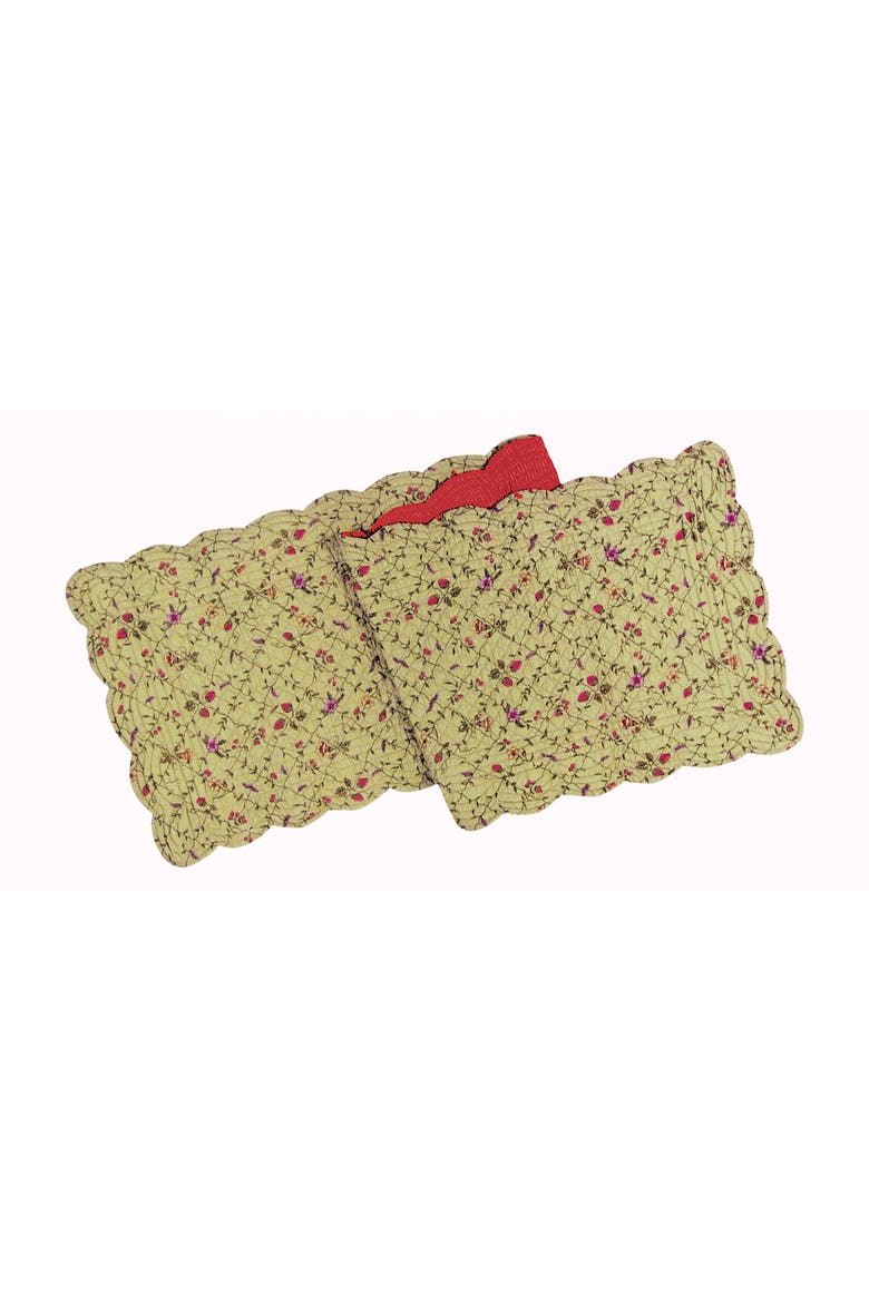 Coventry Vintage Quilted 100% Cotton Table Runner 14" x 51", Main, color, Green