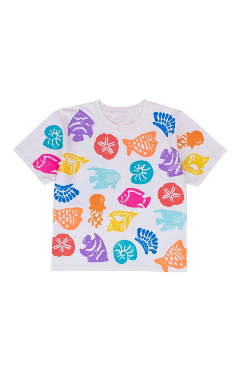 MOKUYOBI Painted Crop Tee, Main, color, Painted Fish