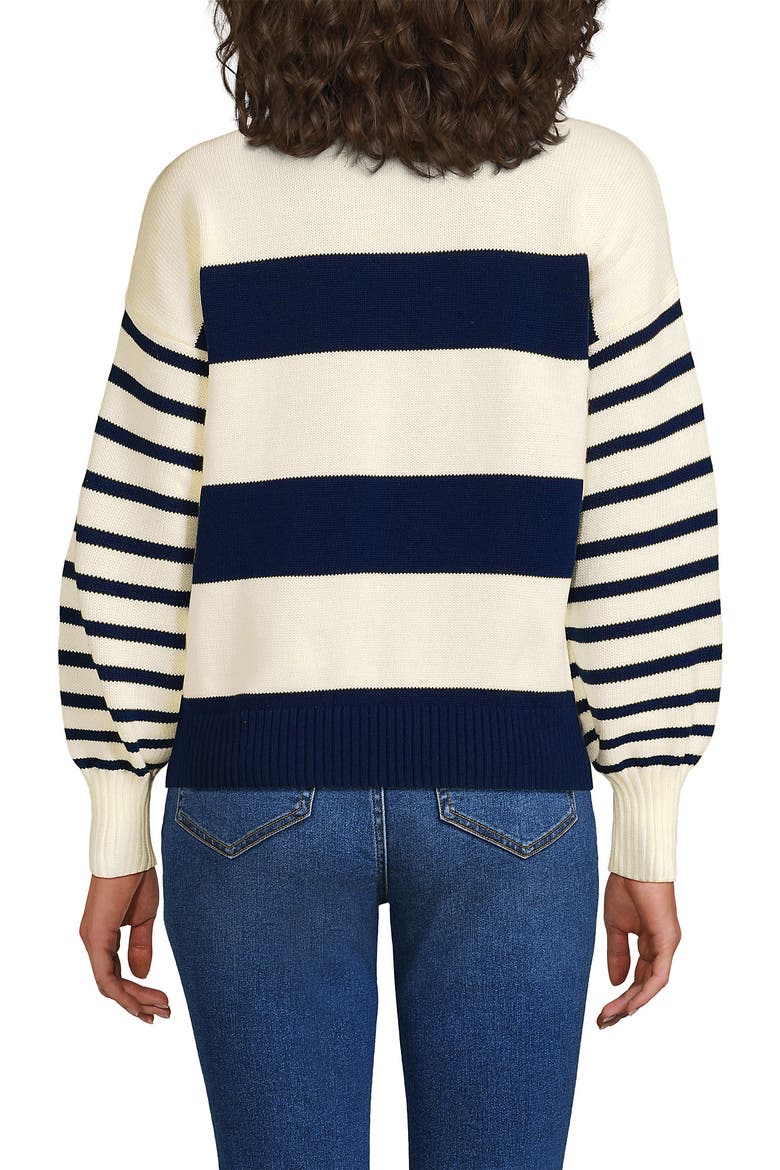 Drifter Jersey Crewneck Sweater, Alternate, color, Navy/Fresh Ivory Wide Stripe