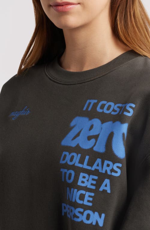 The Mayfair Group It Cost Zero Oversize Graphic Sweatshirt