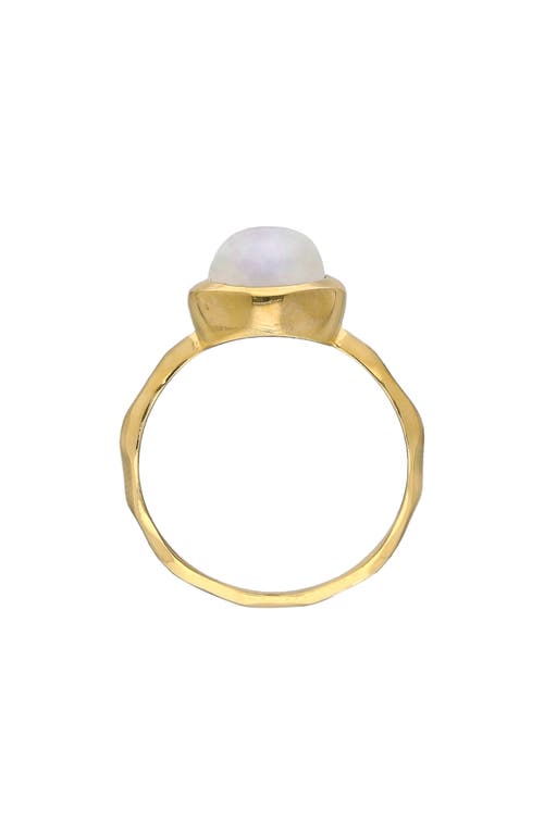 Ys Gems Rainbow Moonstone Ring In Blue