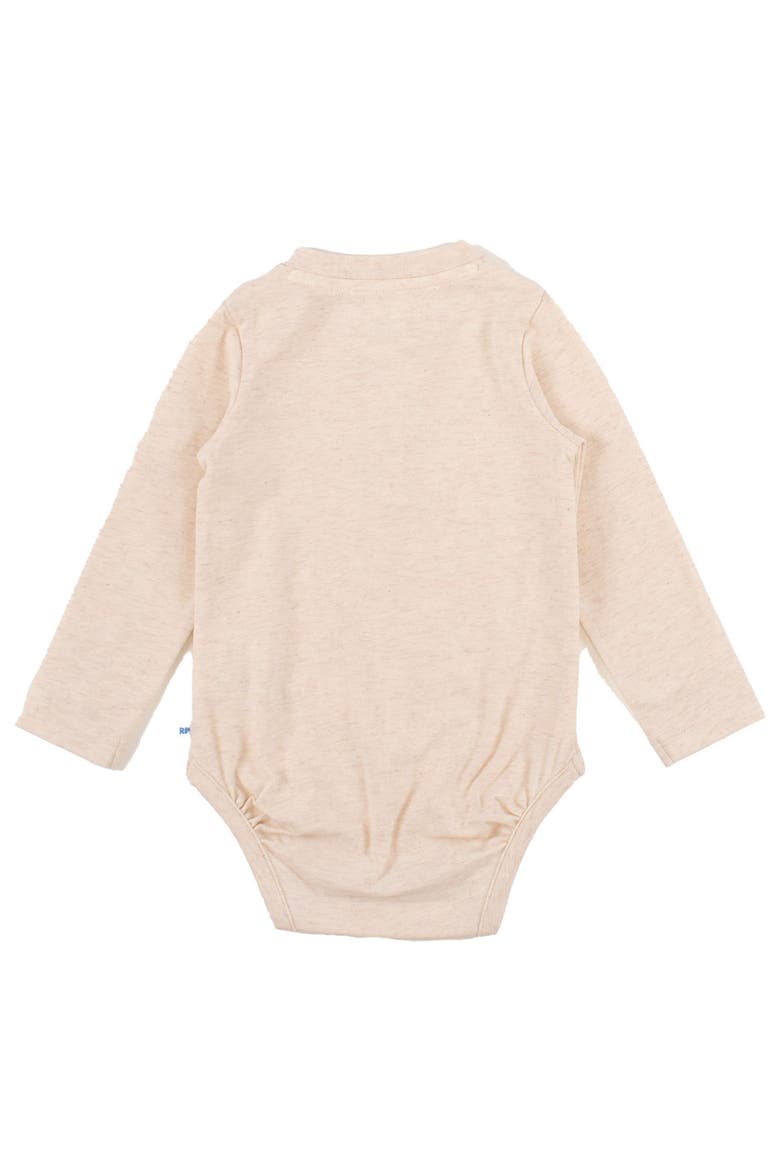 Baby Boys Knit Long Sleeve 2-Button Henley Bodysuit, Alternate, color, Heathered Oatmeal