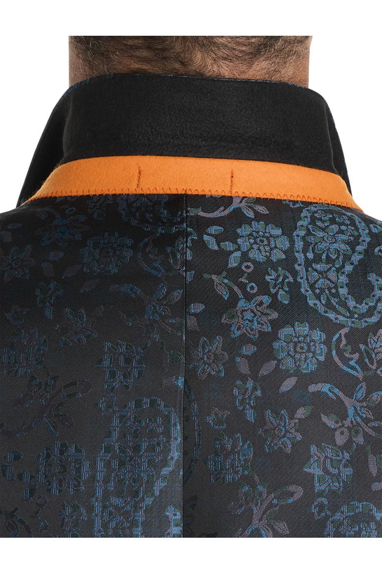 Big & Tall Floral Sport Coat, Alternate, color, BLACK