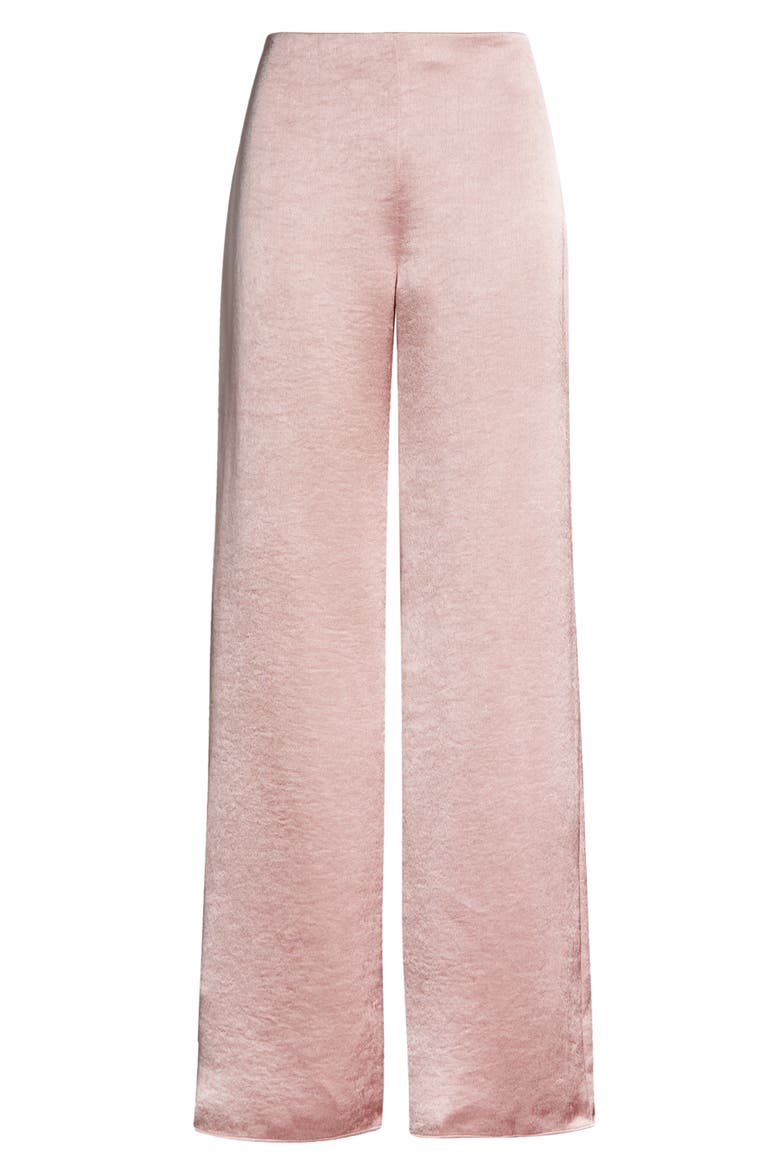 High Waist Satin Wide Leg Pants, Alternate, color, PETAL QUARTZ