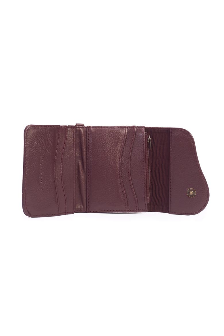 Leather Trifold Wallet, Alternate, color, Burgundy