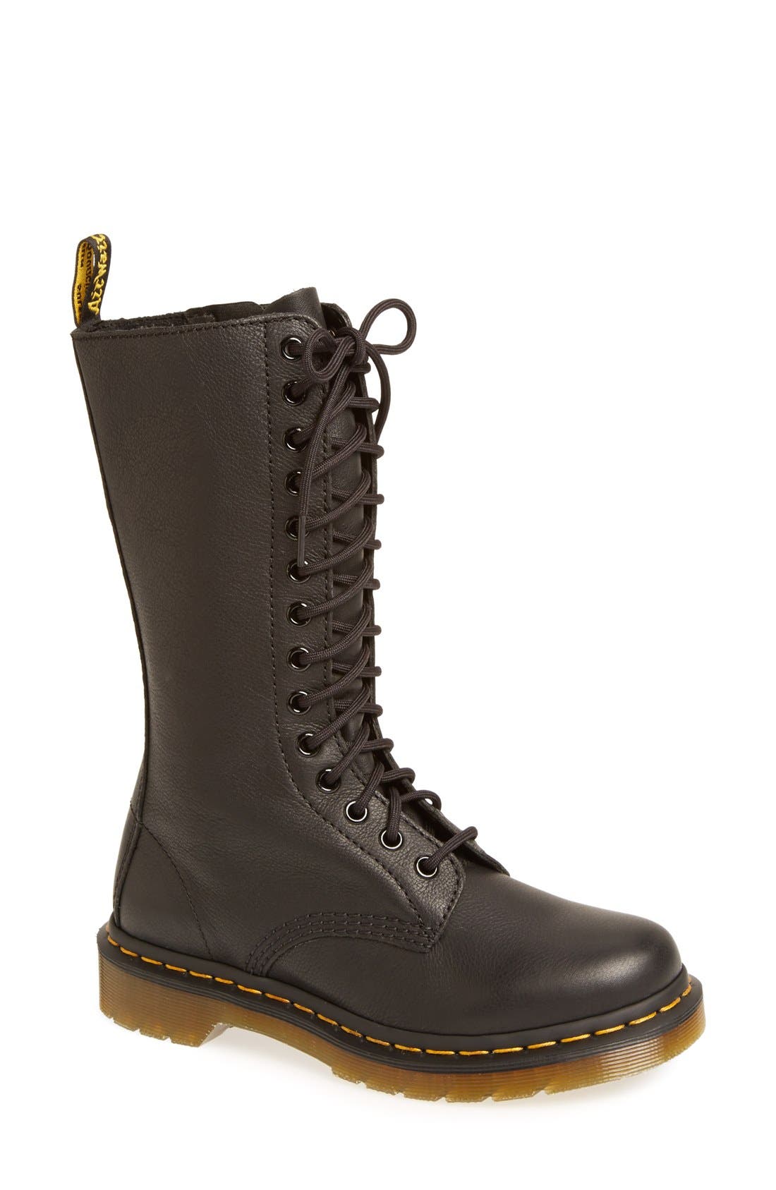 '1B99' Leather Boot, Main, color, BLACK