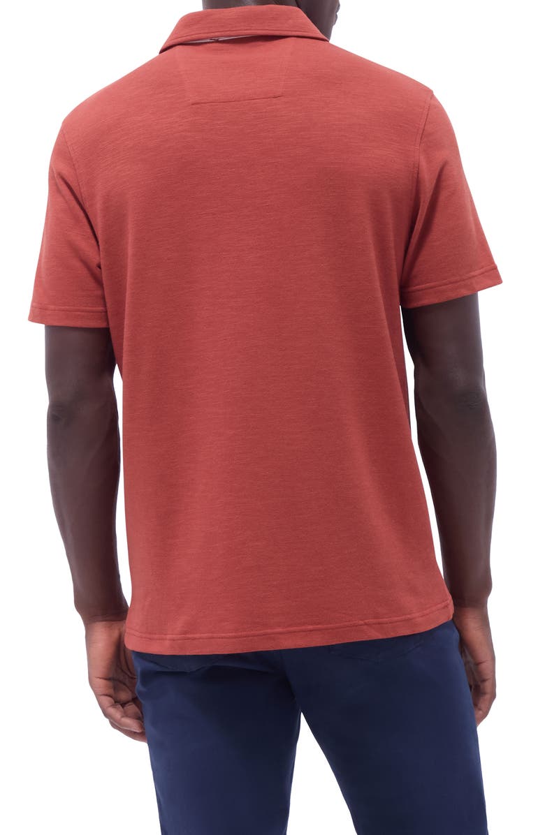 Bugatchi Quarter Zip Polo, Alternate, color, Brick
