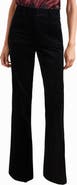 Reiss Myrtle Cotton Velvet Flare Leg Pants
