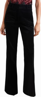 Reiss Myrtle Cotton Velvet Flare Leg Pants