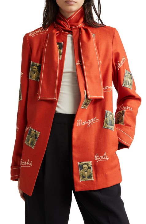 Designer red coat online