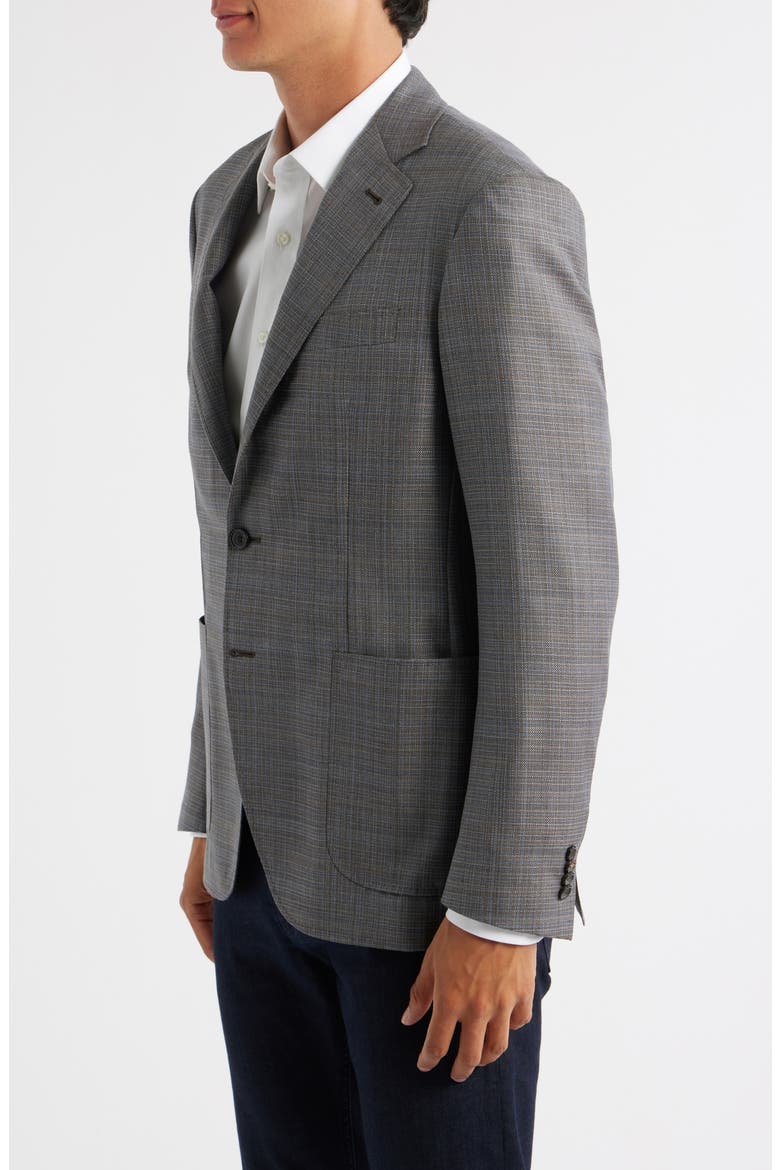 Kei Trim Fit Shadow Plaid Super 130s Wool Sport Coat, Alternate, color, MED BEIGE