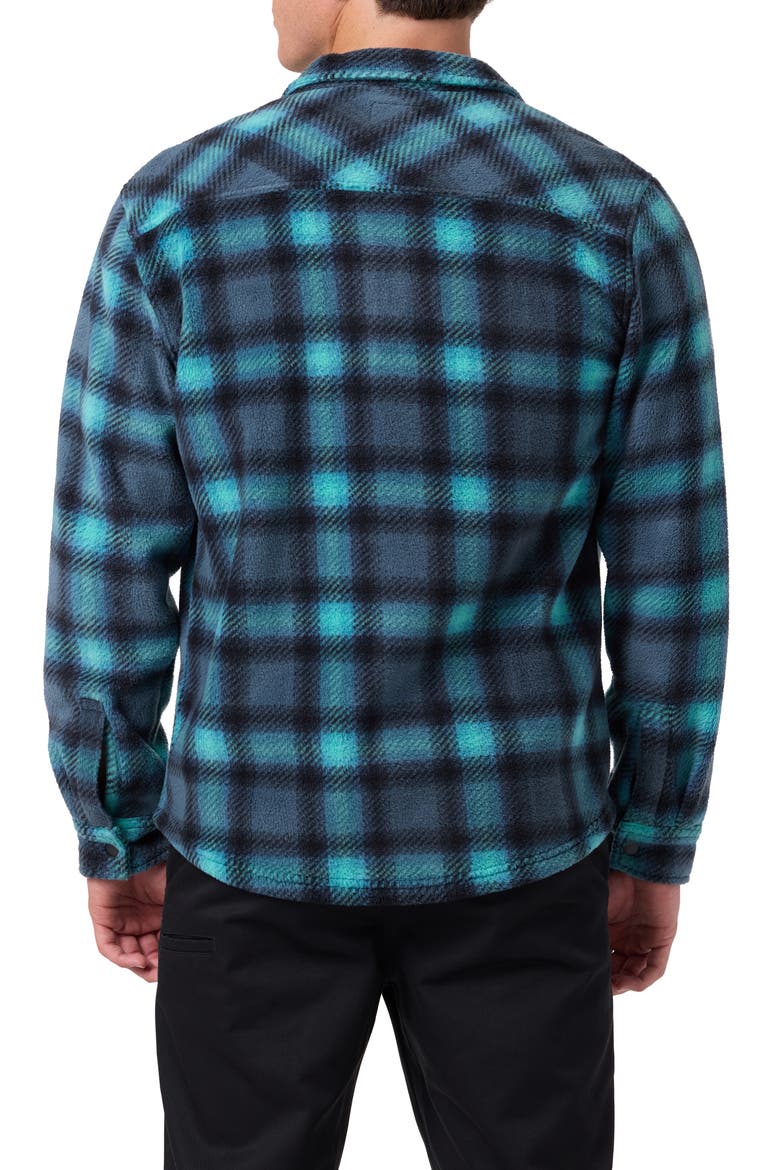 Glacier Plaid Superfleece Snap-Up Overshirt, Alternate, color, DARK SLATE