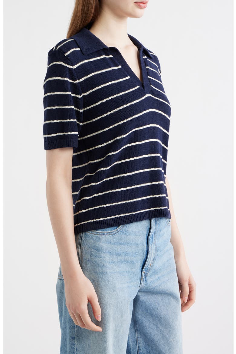 The Stripe Polo Top, Alternate, color, NAVY MULTI