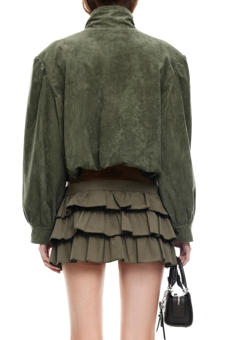 Luminous Faux Suede Jacket, Alternate, color, SAFARI
