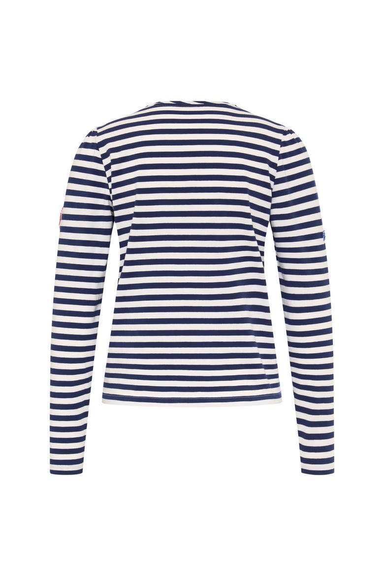 Striped Jersey T-Shirt With Application, Alternate, color, Navy / Midnight