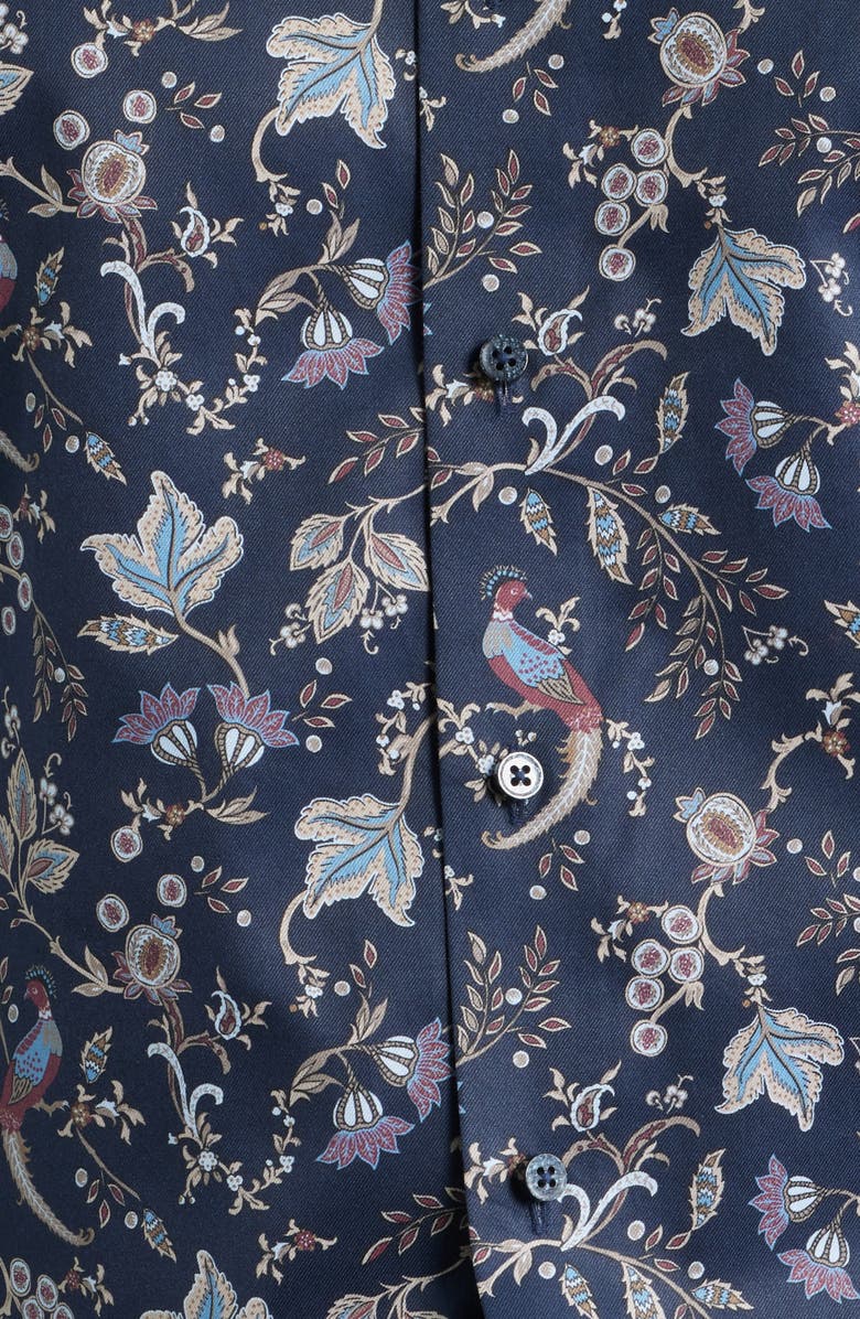1863 by Eterna Modern Fit Floral Non-Iron Cotton Twill Dress Shirt, Alternate, color, Dark Blue