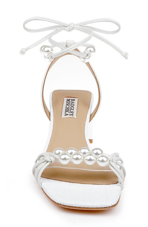 Badgley Mischka Collection Deja Ankle Wrap Sandal In White