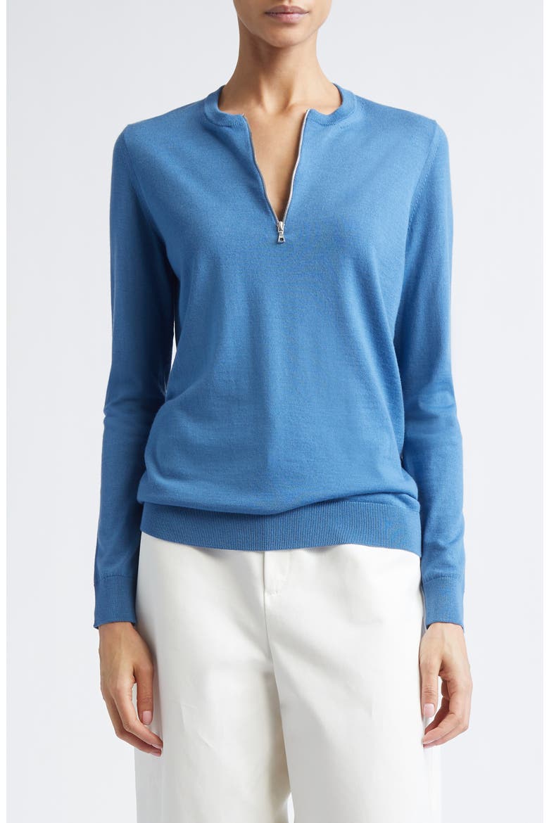 Mallory Half Zip Sweater, Main, color, CERULEAN