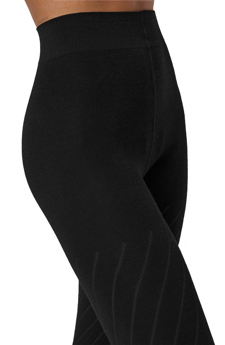 Wolford Dot Virgin Wool Blend Tights, Alternate, color, Black