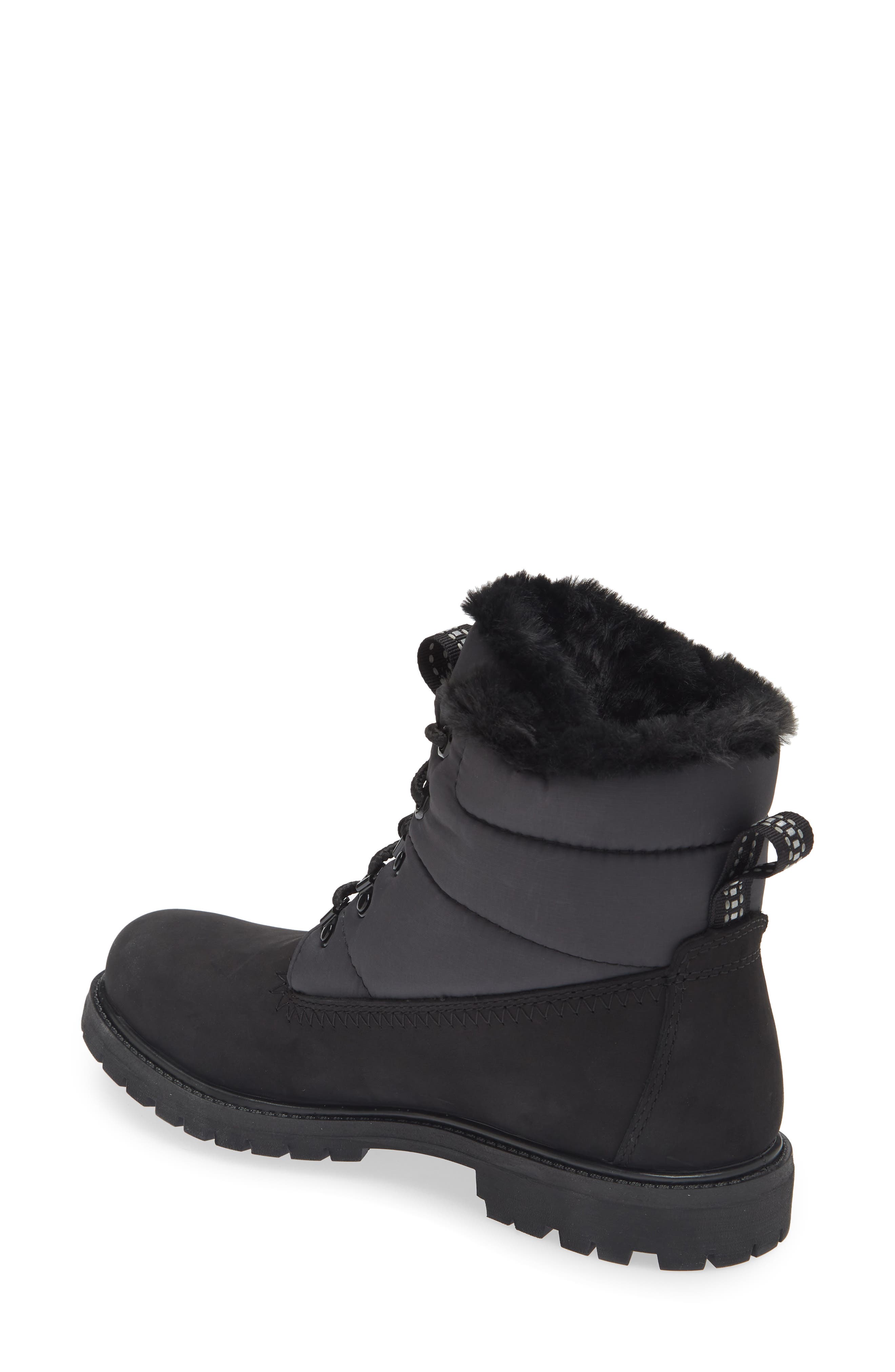 Timberland Faux Fur Trim Puffer Waterproof Boot, Alternate, color, 