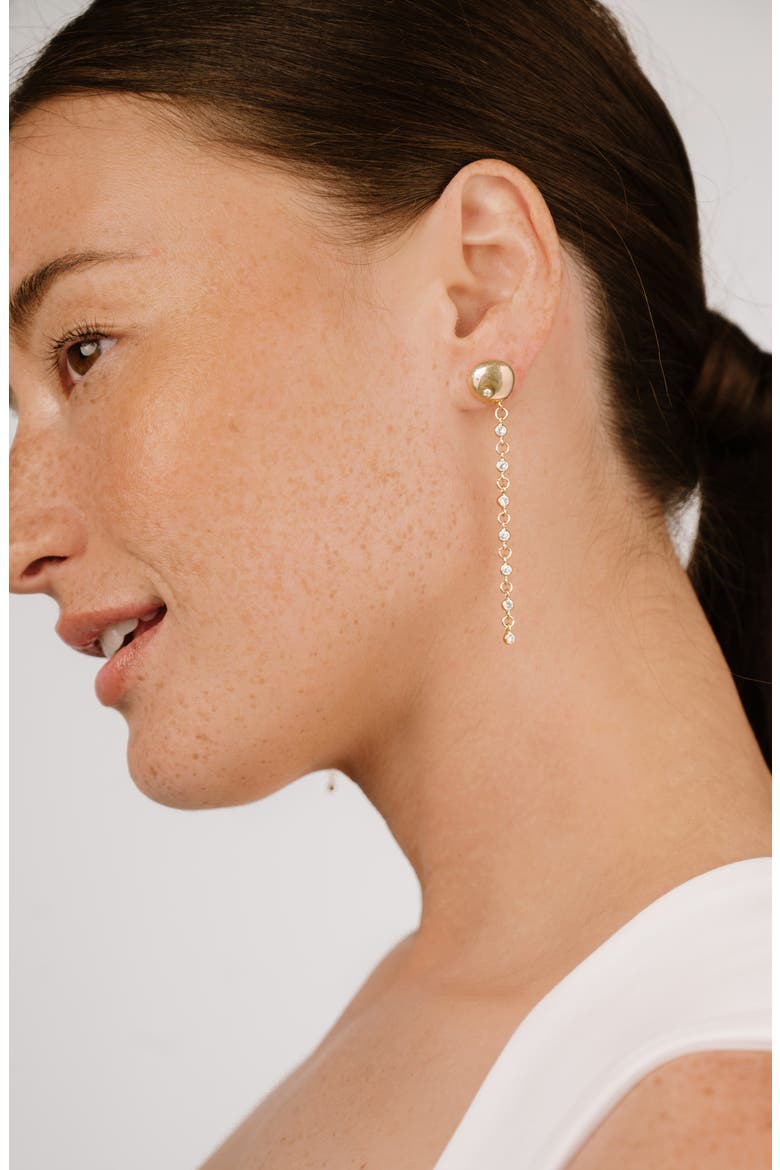 Polished Pebble Crystal Drop Earrings, Alternate, color, GOLD
