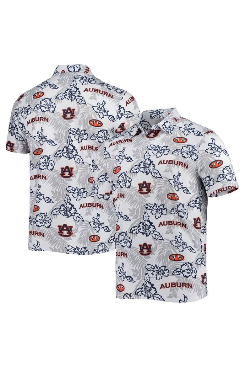 Men's Reyn Spooner White Auburn Tigers Performance Polo, Alternate, color, White