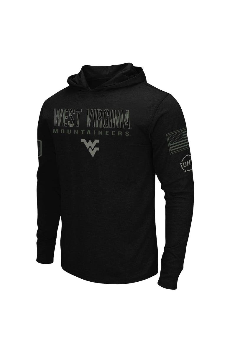 COLOSSEUM Men's Colosseum Black West Virginia Mountaineers OHT Military Appreciation Hoodie Long Sleeve T-Shirt, Alternate, color, 