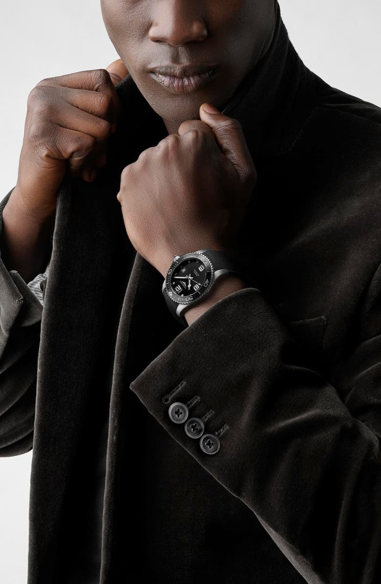 Longines HydroConquest Automatic Rubber Strap Watch, 41mm, Alternate, color, 