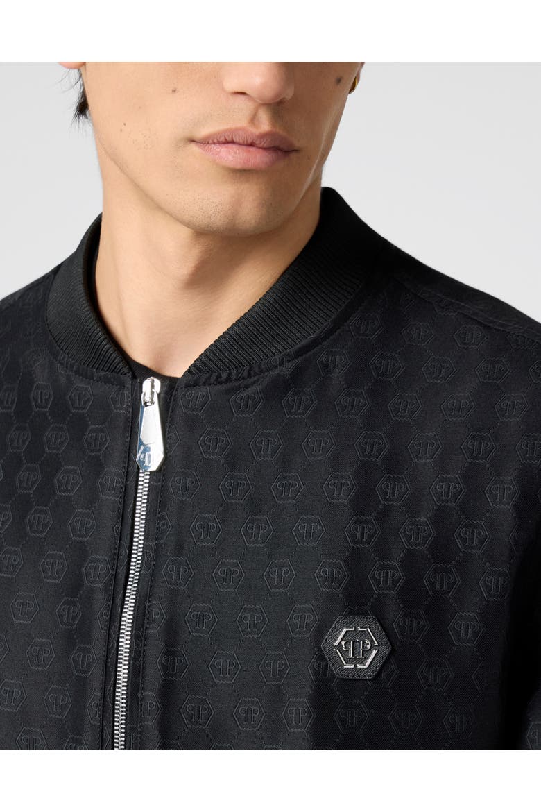 Bomber Jacket Jacquard Monogram Men, Alternate, color, black