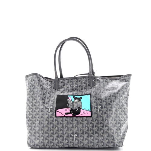 Pre-owned Goyard Goyard Saint Louis Tote Printed Coated Canvas Pm In Gray