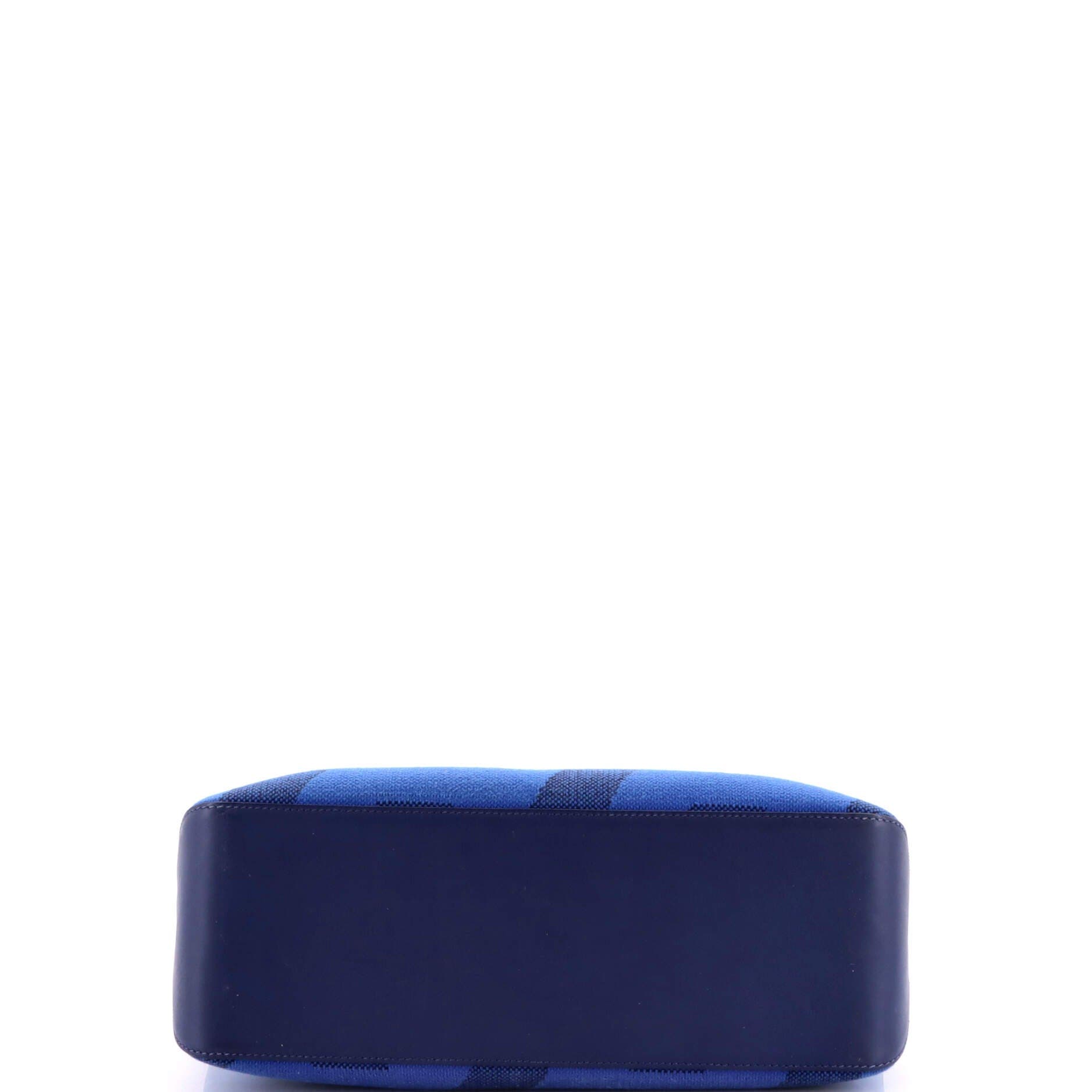 Pre-Owned Hermes Cabas H en Biais Tote Canvas with Leather 40, Alternate, color, Bleu Saphir