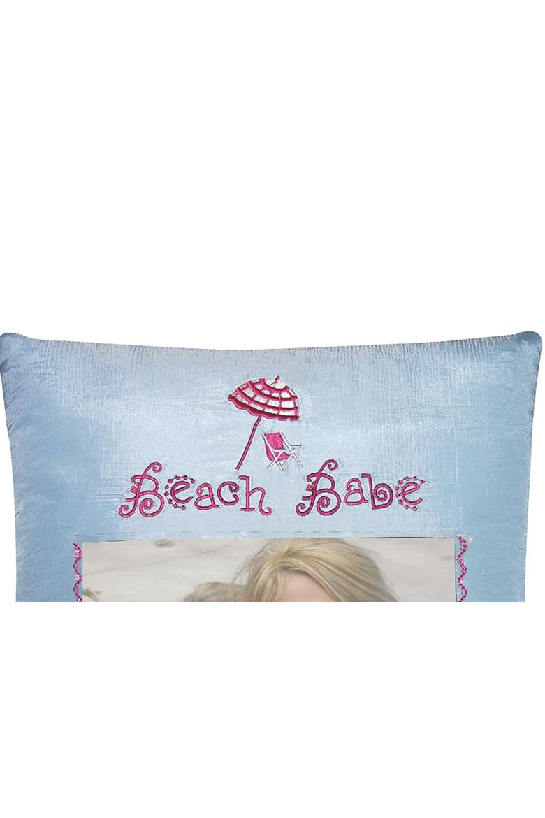 Beach Babe Picture Mini Accent Pillow, 10" x 10", Alternate, color, Blue